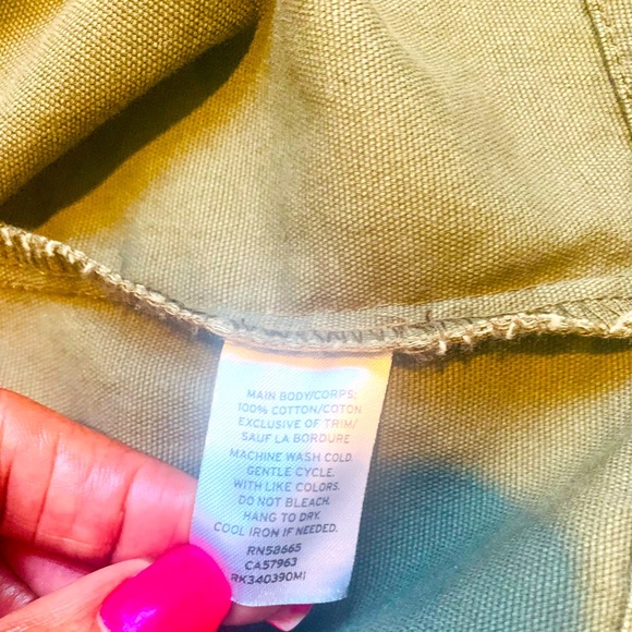 ✨ Abound✨Khaki Military Jacket W/Four Front Pockets & Left Arm Patch - Picture 8 of 15